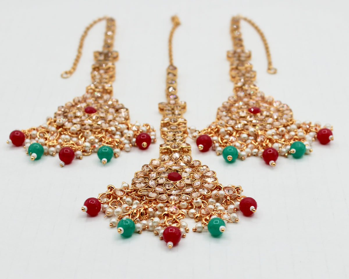 Polki and Bead Teeka Set - E1328