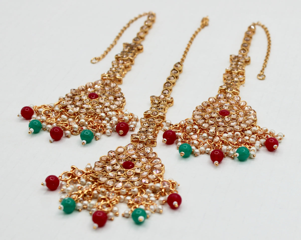 Polki and Bead Teeka Set - E1328