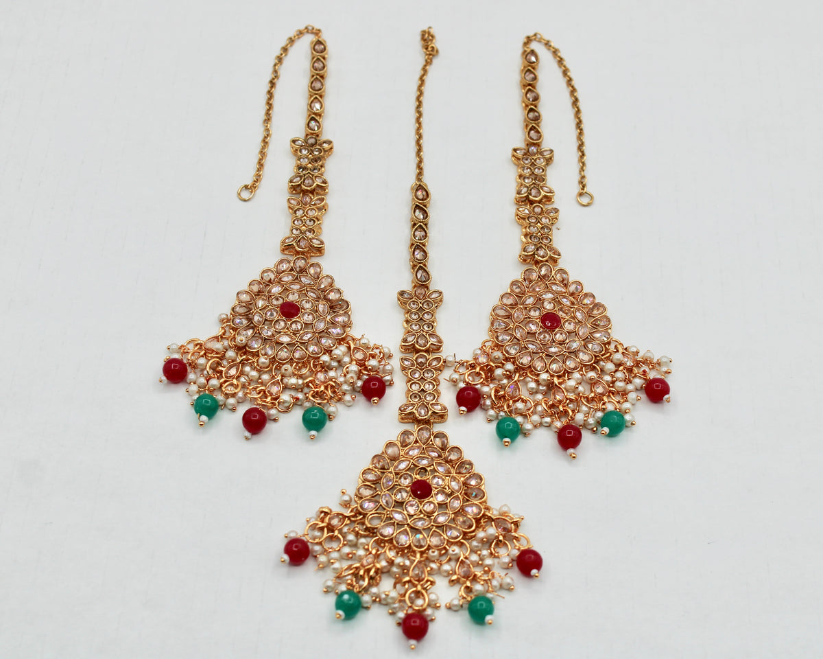 Polki and Bead Teeka Set - E1328