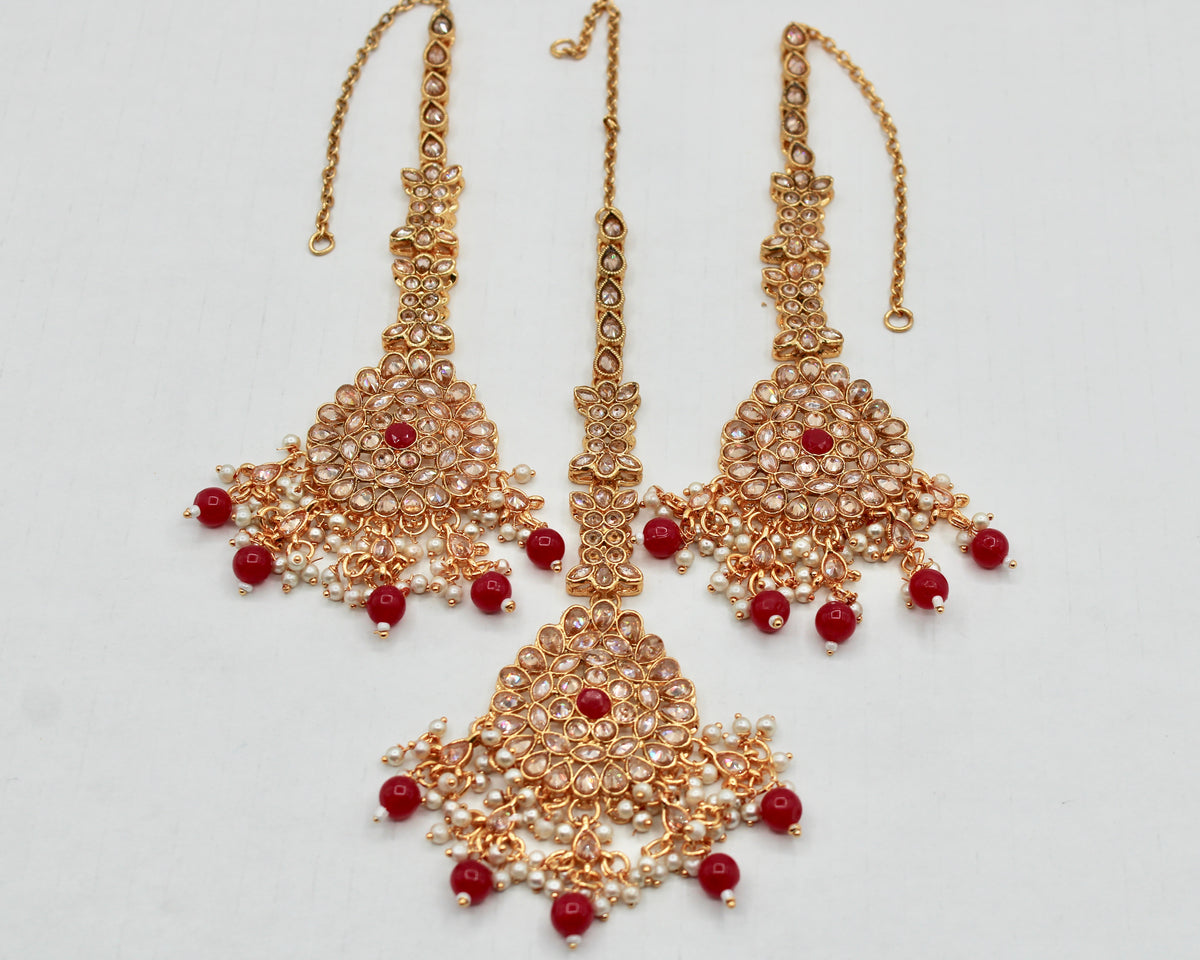 Polki and Bead Teeka Set - E1328