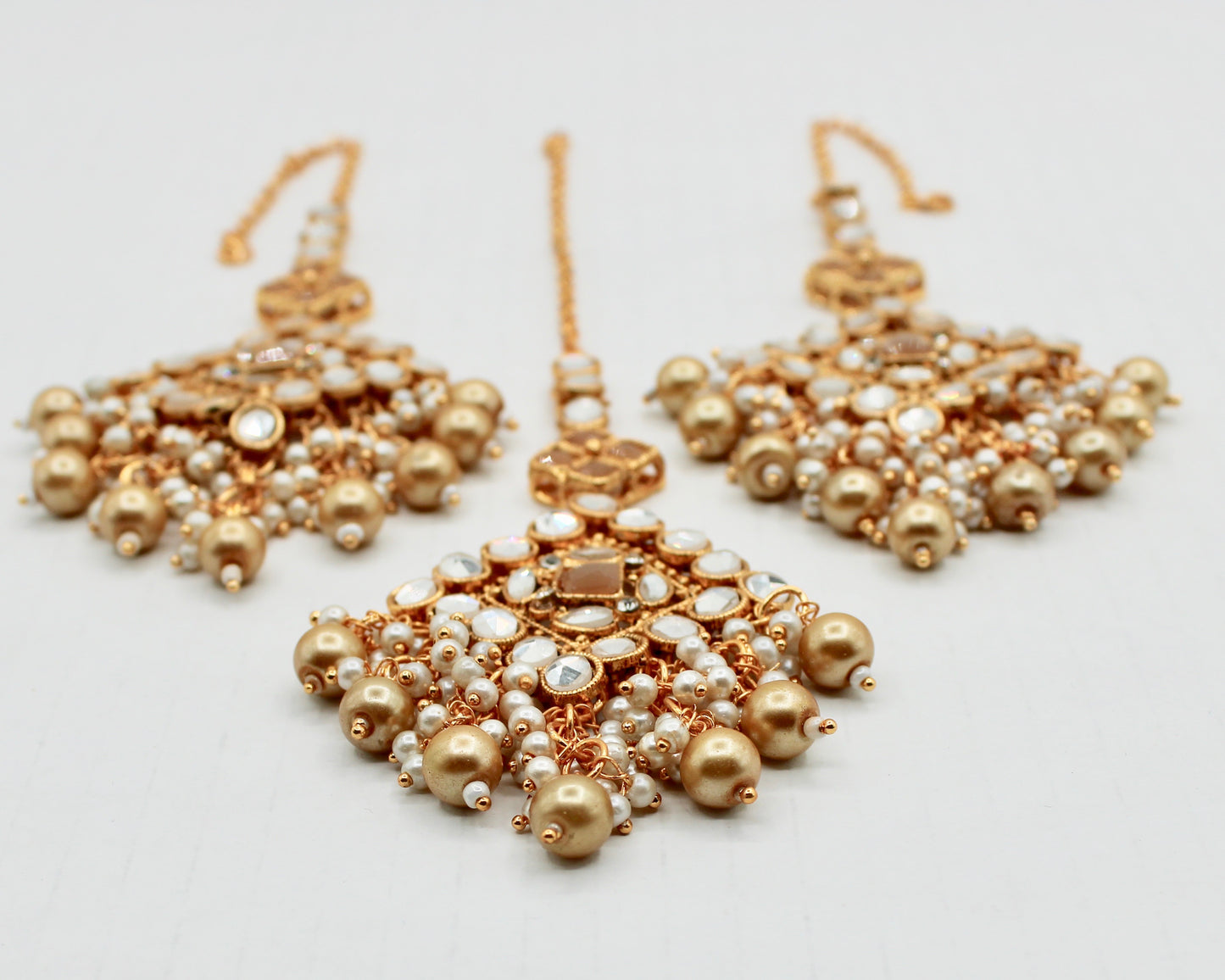 Faux Kundan and Bead Teeka Set - E1326