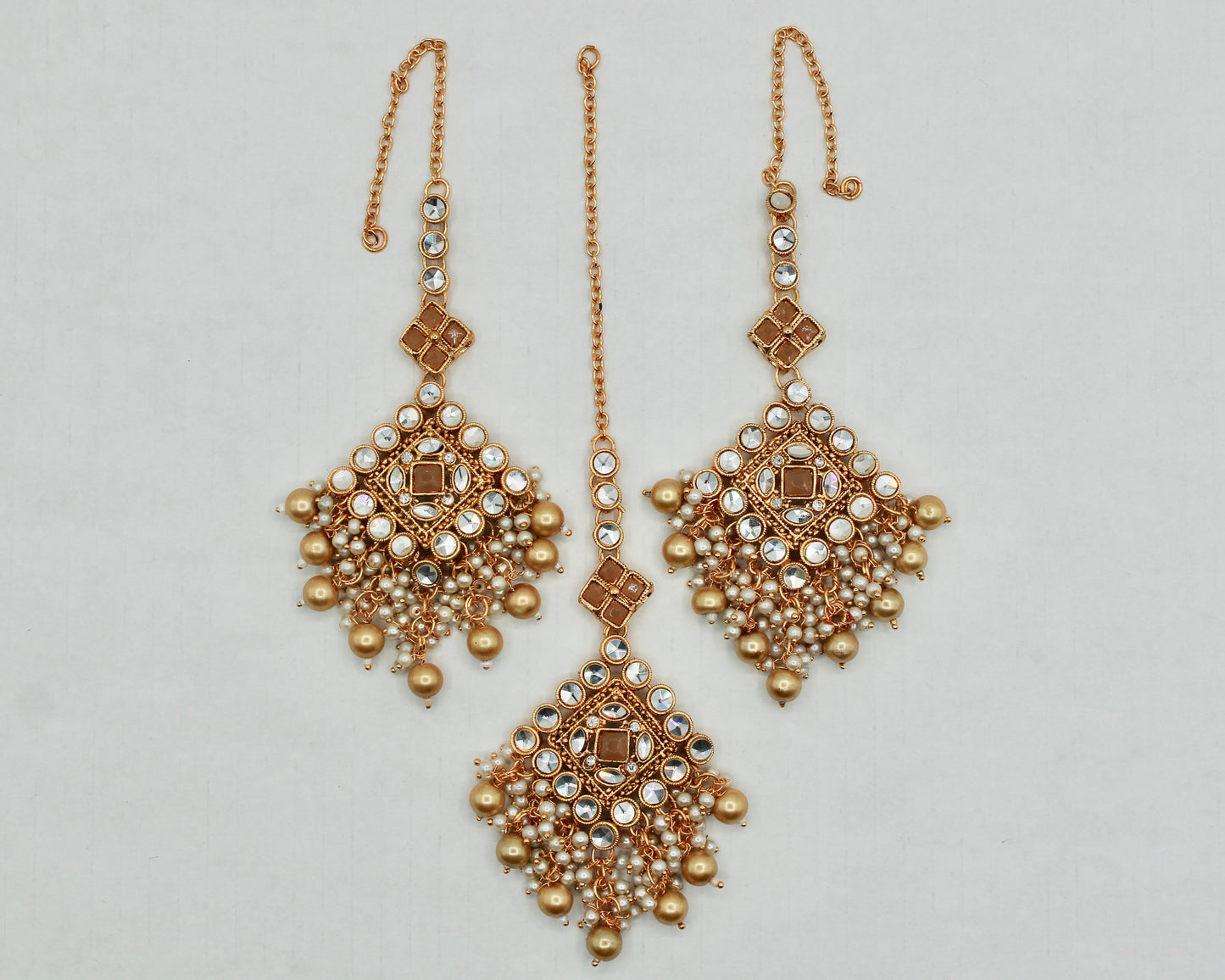 Faux Kundan and Bead Teeka Set - E1326