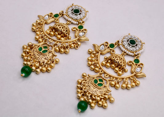 Oxidized Ghungroo Earrings - E7086