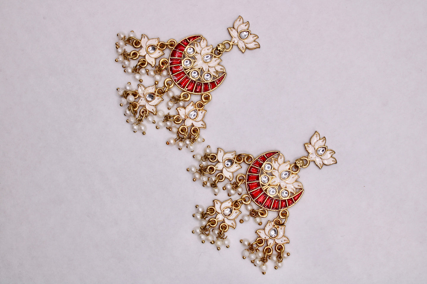 Meena Kundan Chaand Bali Set - E7085