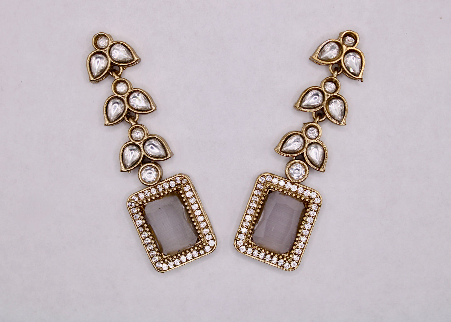 Mona Lisa and Kundan Earrings - E7084