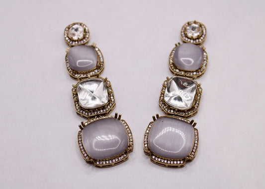 Mona Lisa and Kundan Earrings - E7083