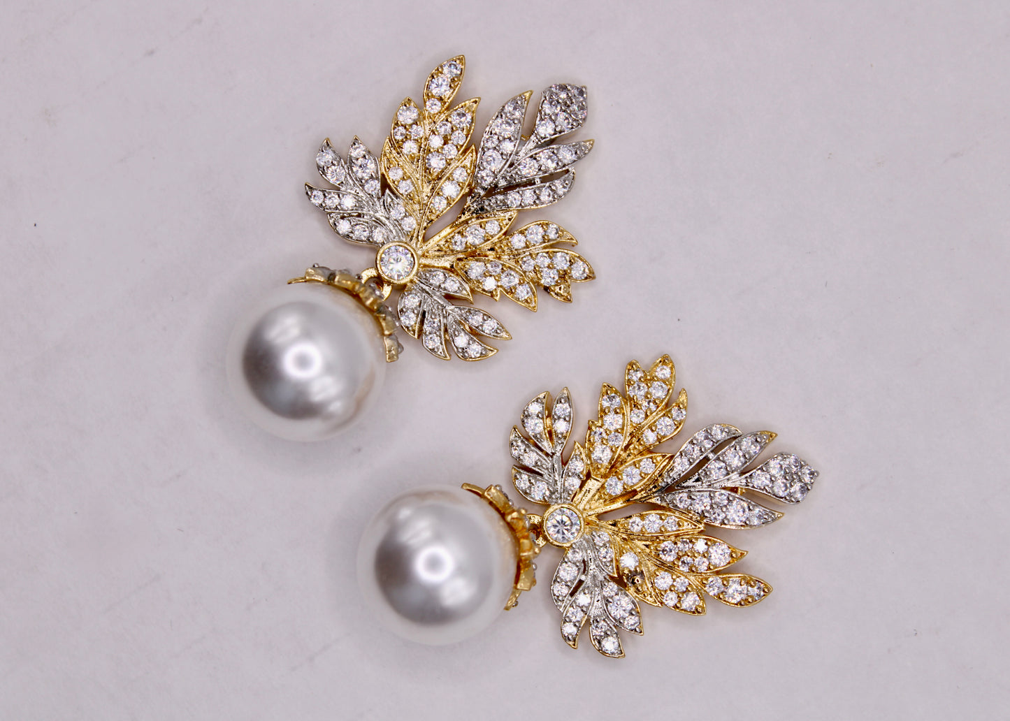 Cubic Zirconia Maple Leaf Earrings - E7080