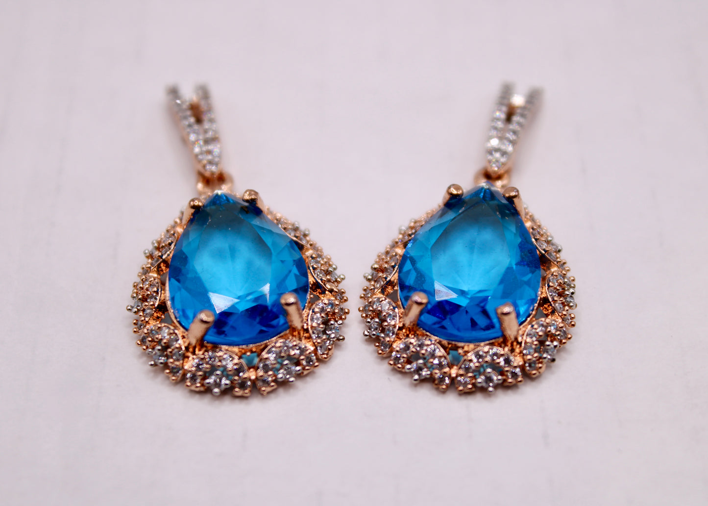 Rose Gold Cubic Zirconia Earrings - E7078