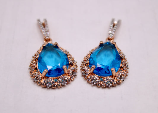 Rose Gold Cubic Zirconia Earrings - E7078