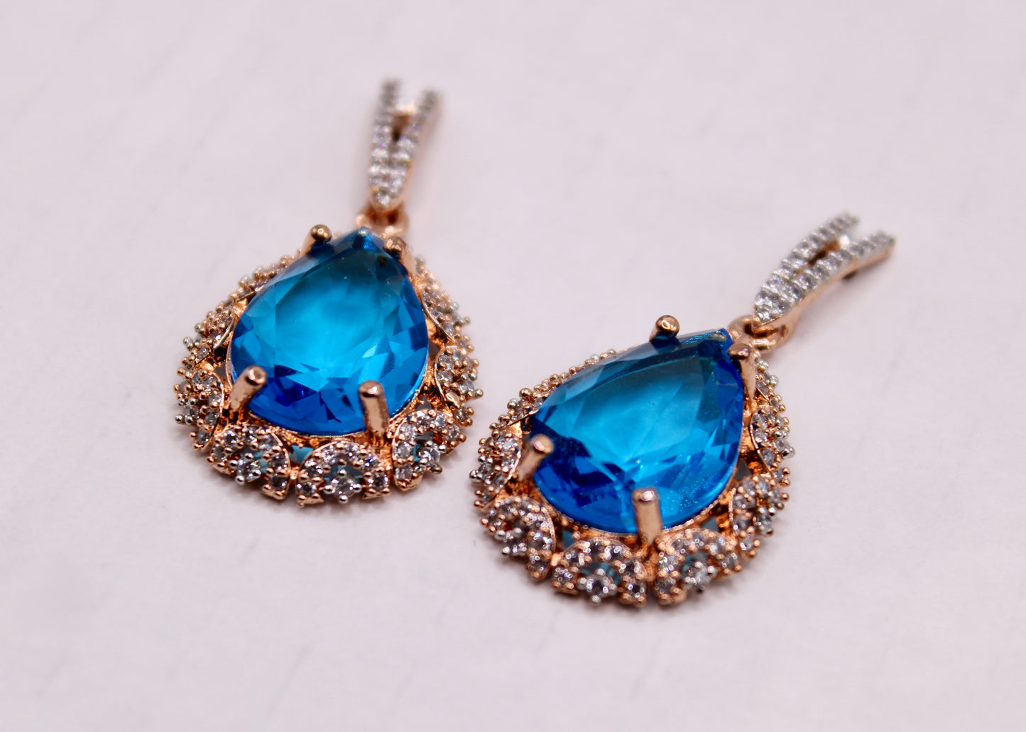 Rose Gold Cubic Zirconia Earrings - E7078