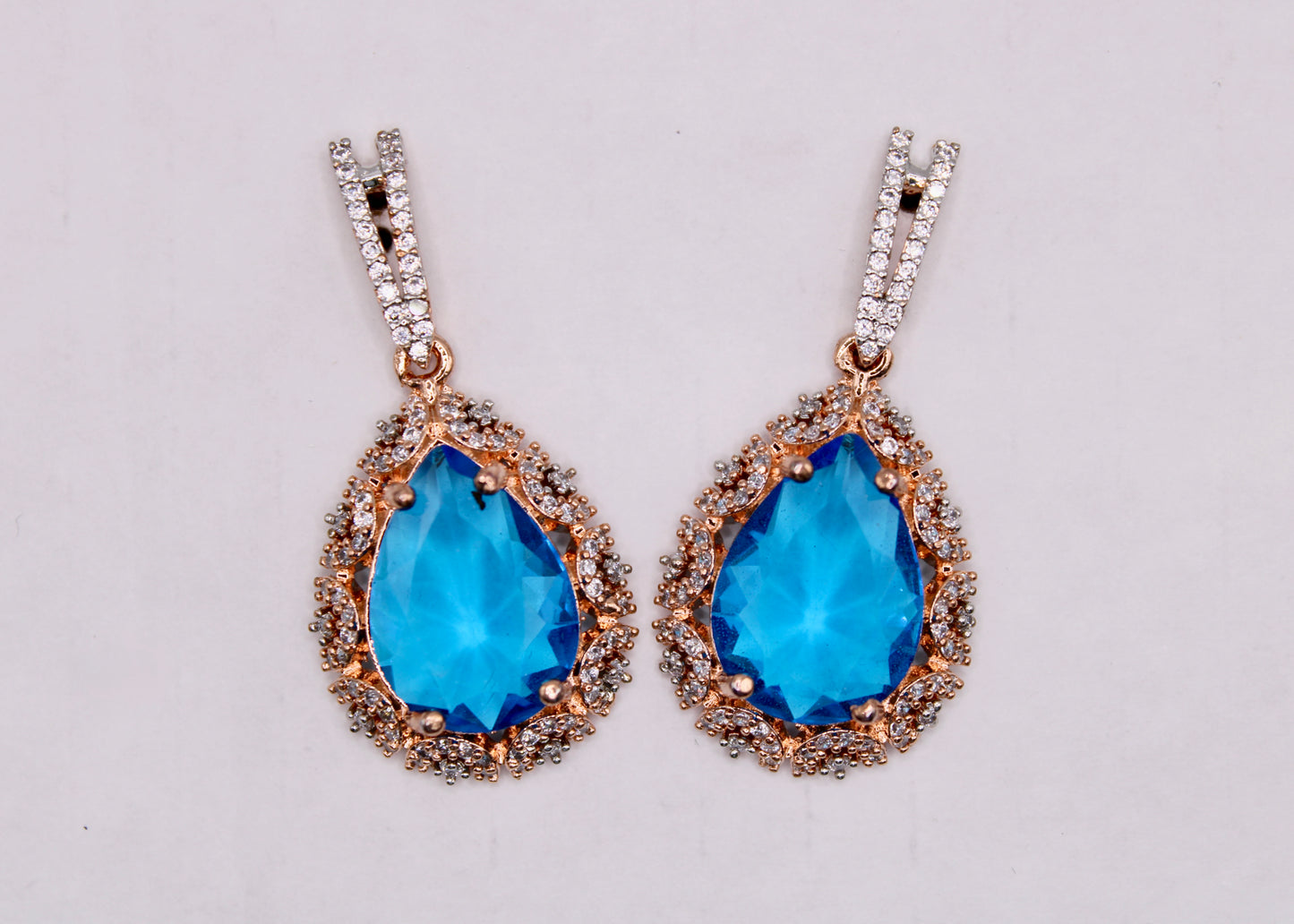 Rose Gold Cubic Zirconia Earrings - E7078