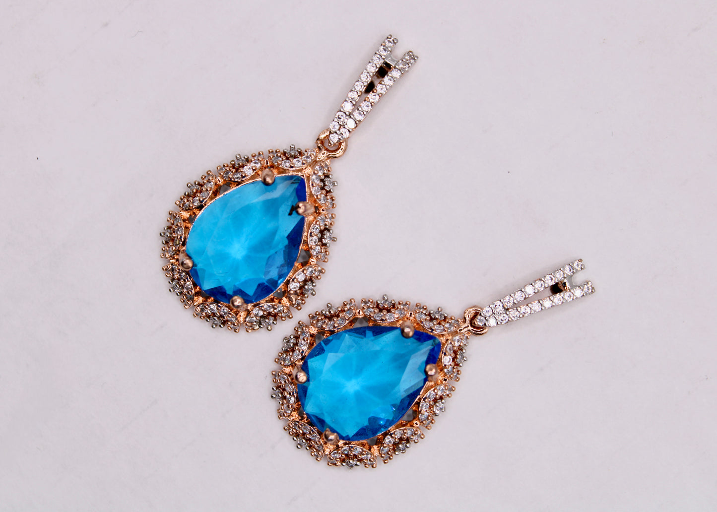 Rose Gold Cubic Zirconia Earrings - E7078