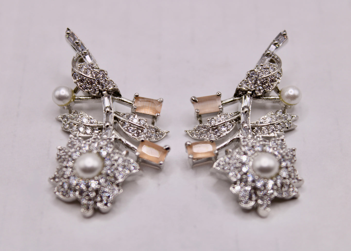 Cubic Zirconia and Mona Lisa Earrings - E7077