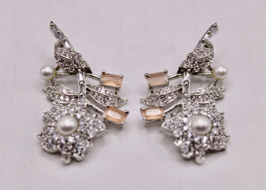 Cubic Zirconia and Mona Lisa Earrings - E7077