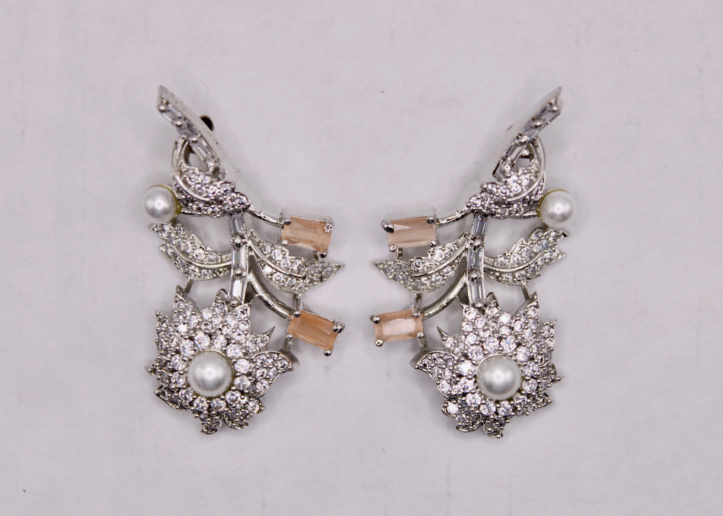 Cubic Zirconia and Mona Lisa Earrings - E7077