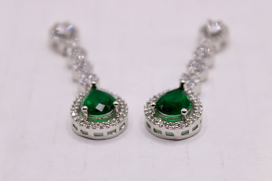 Pear-Cut Cubic Zirconia Earrings - E7076