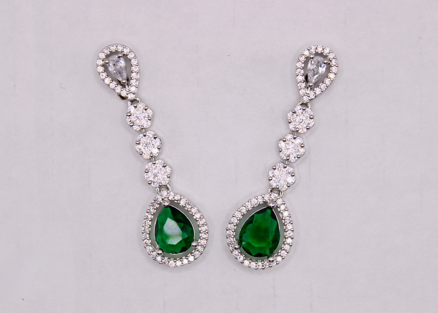 Pear-Cut Cubic Zirconia Earrings - E7076