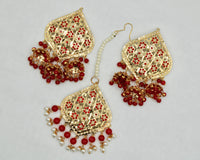 Faux Pearl and Bead Punjabi Teeka Set - E832