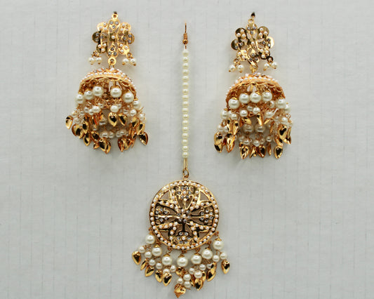 Faux Pearl Hyderabadi Teeka Set - E1317