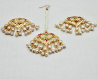 Faux Pearl and Nauratan Teeka Set - E1316