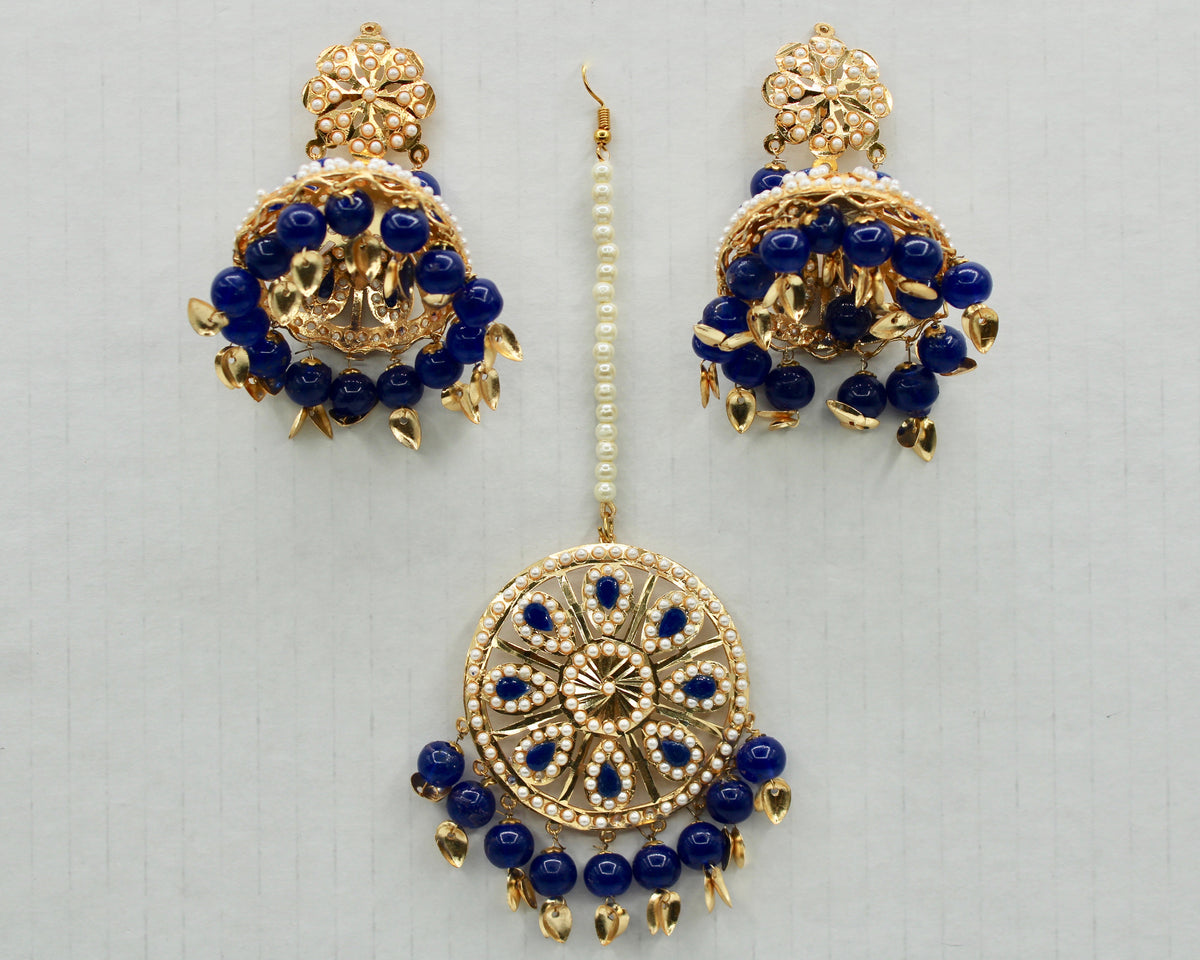 Faux Pearl Punjabi Teeka Set - E778