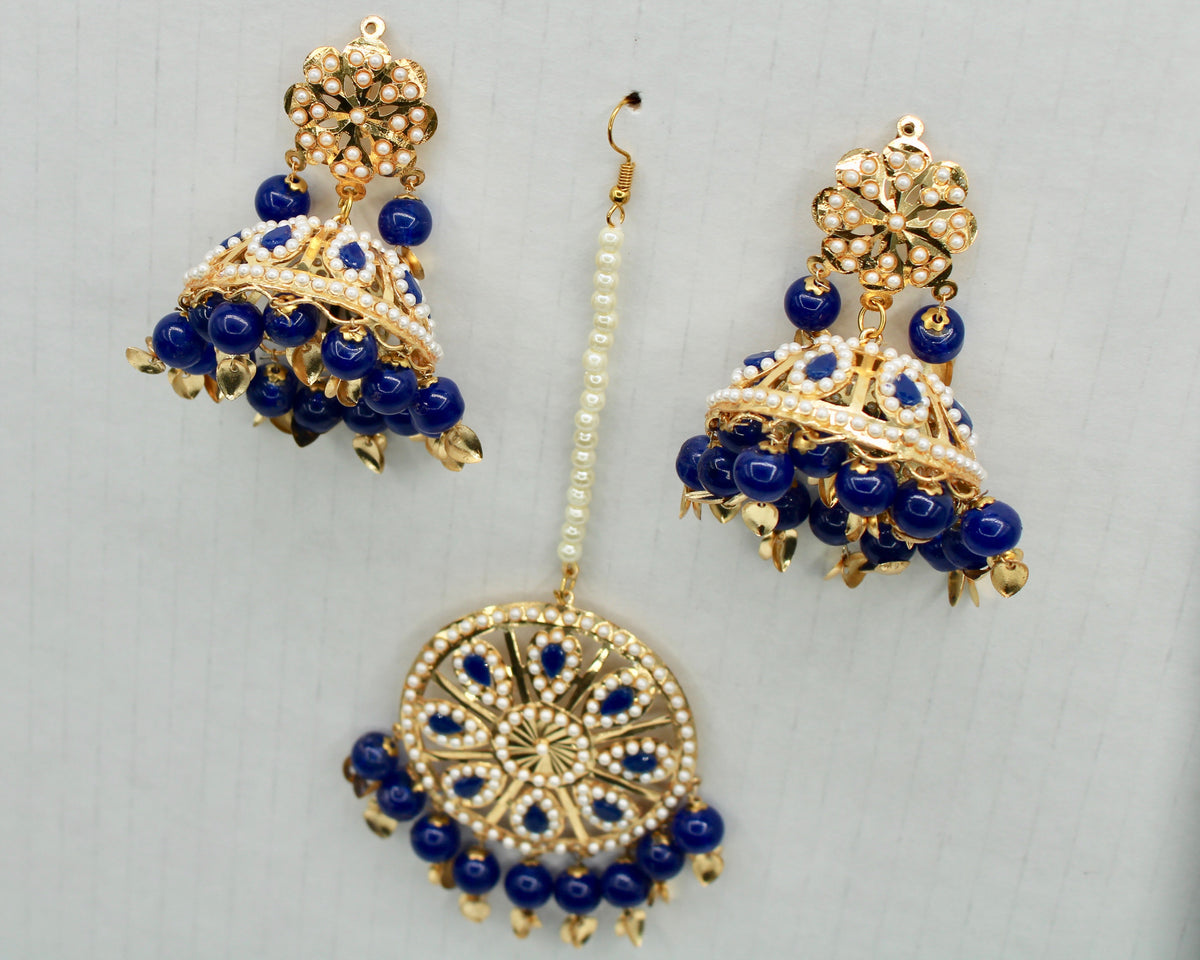 Faux Pearl Punjabi Teeka Set - E778