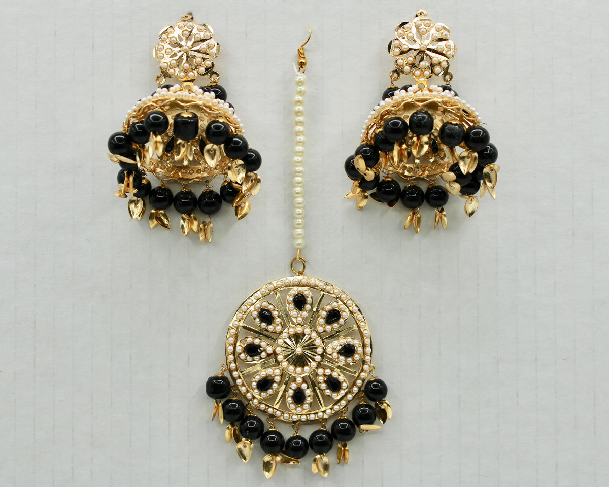 Faux Pearl Punjabi Teeka Set - E778