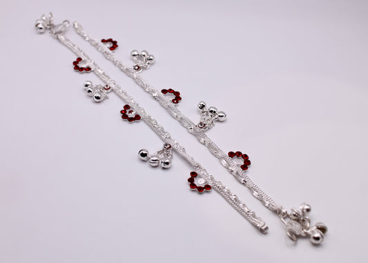 Floral Cubic Zirconia Anklet - E7066