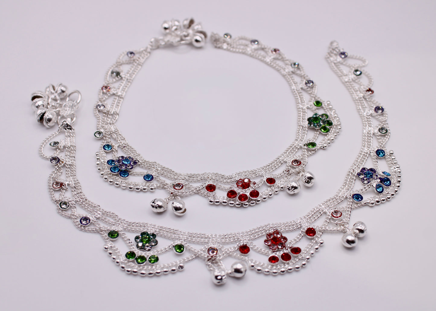 Scalloped Layered Ghungroo Anklet - E7064