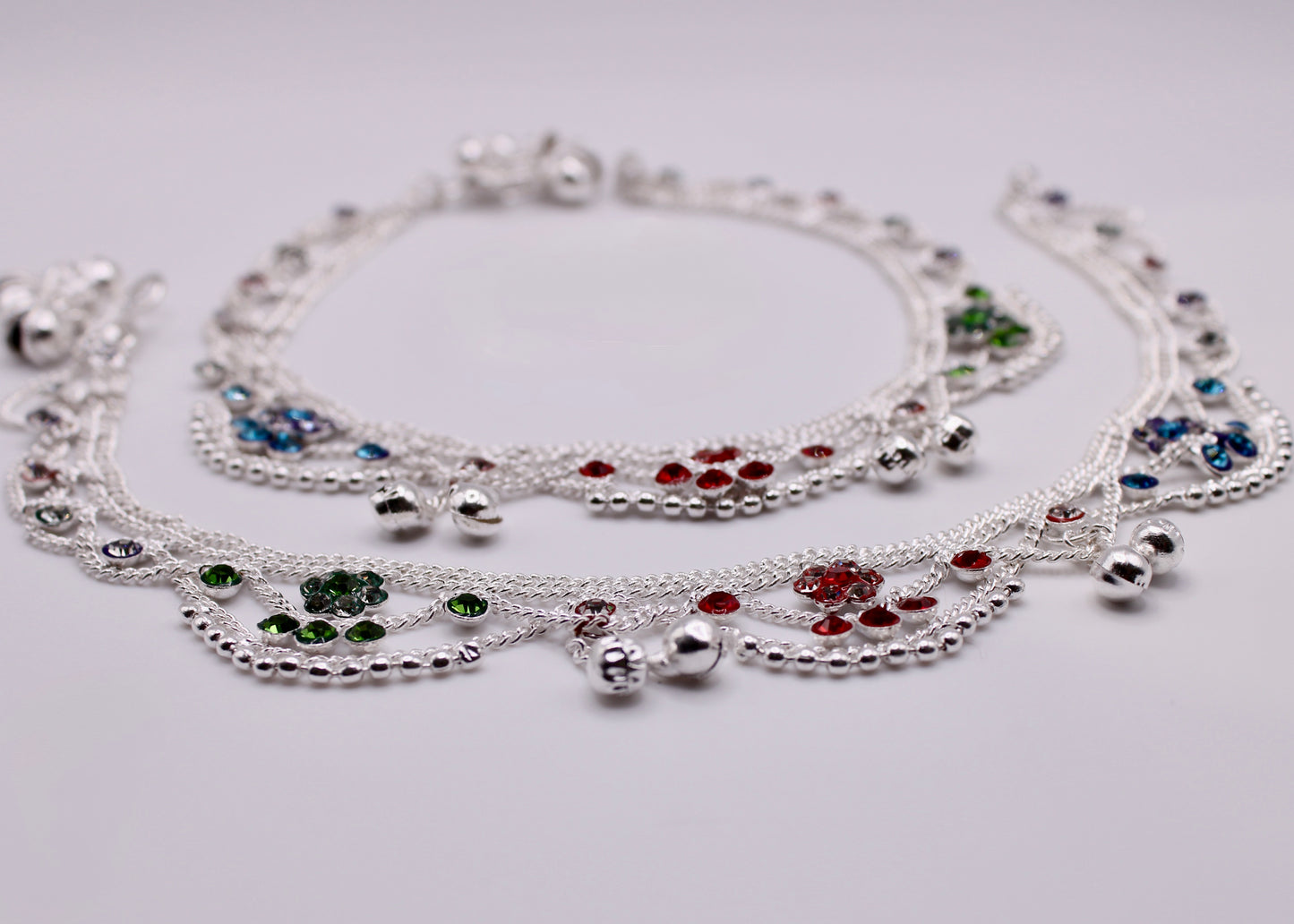 Scalloped Layered Ghungroo Anklet - E7064