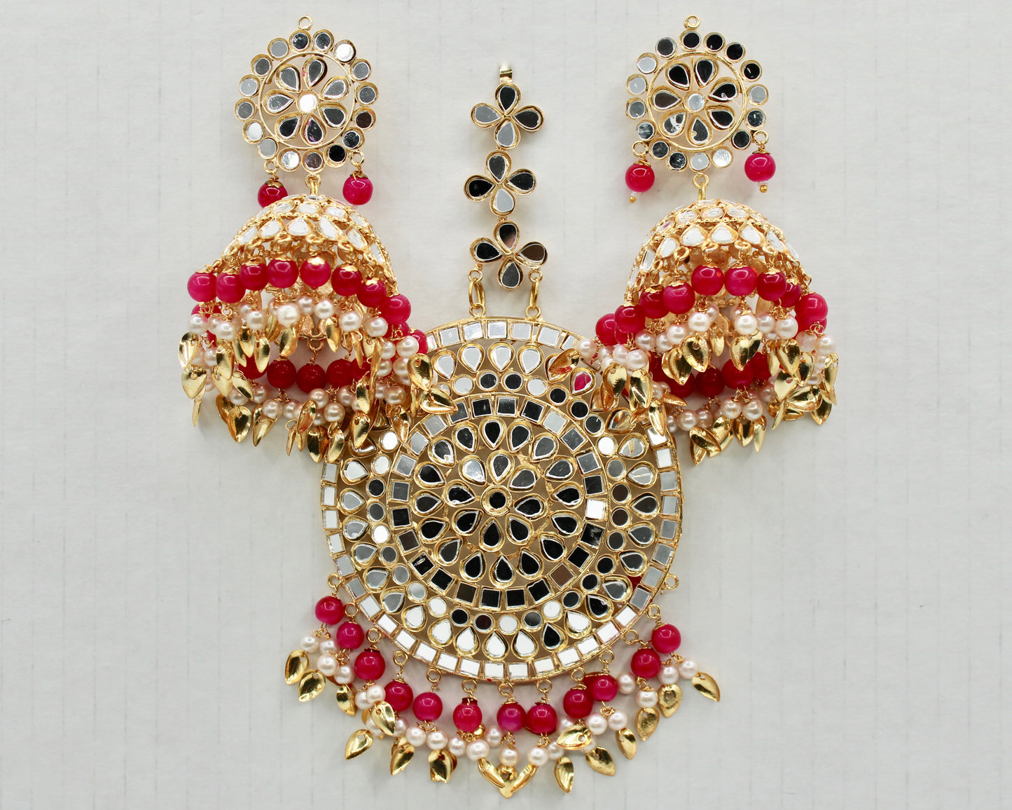 Faux Sheesha Kundan Teeka Set - E1314