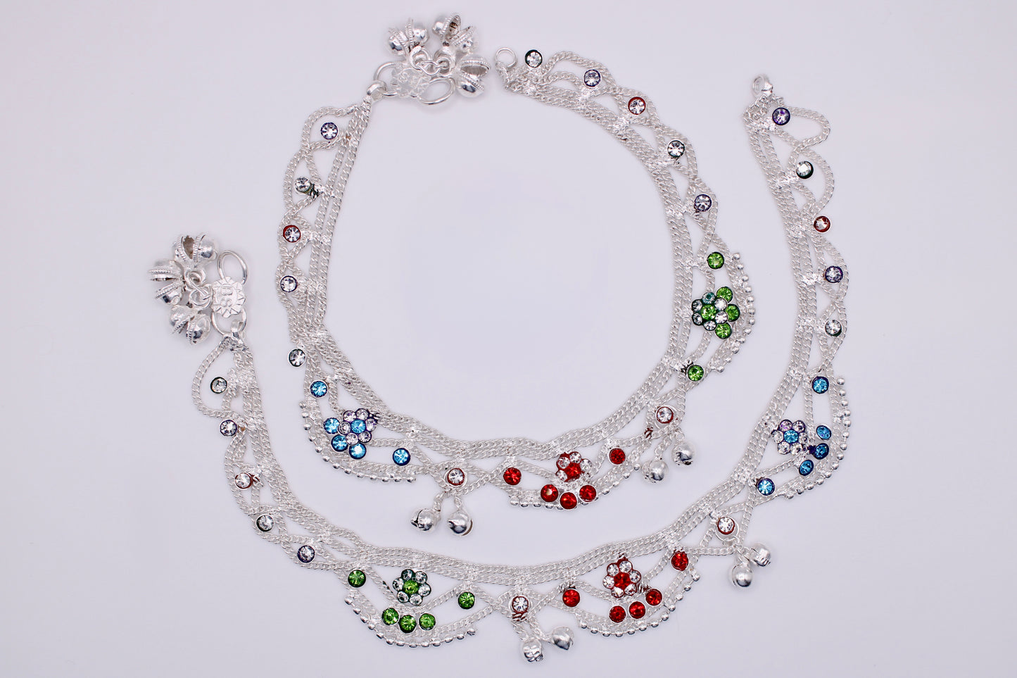Scalloped Layered Ghungroo Anklet - E7064