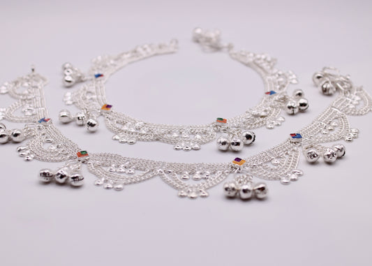 Traditional Indian Layered Anklets - E7062