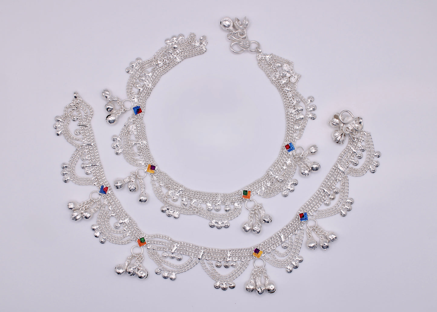 Traditional Indian Layered Anklets - E7062