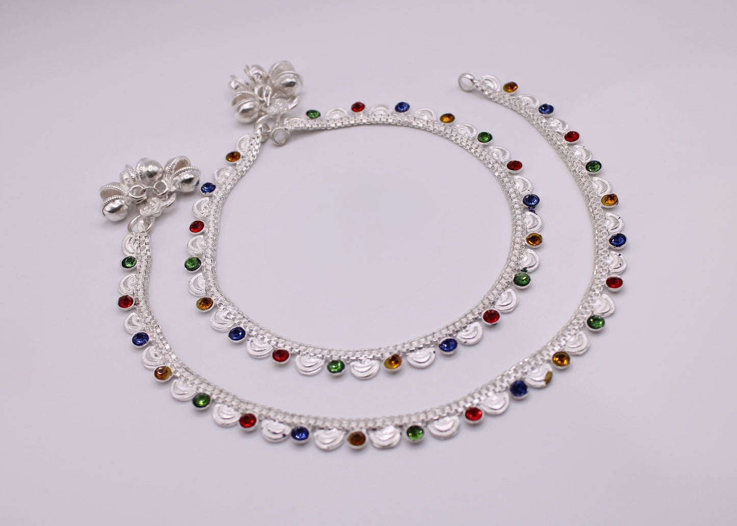 Scalloped Ghungroo Anklet - E7058