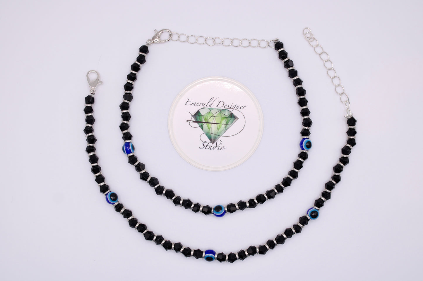 Eye Motif Crystal Bead Anklet - E7056
