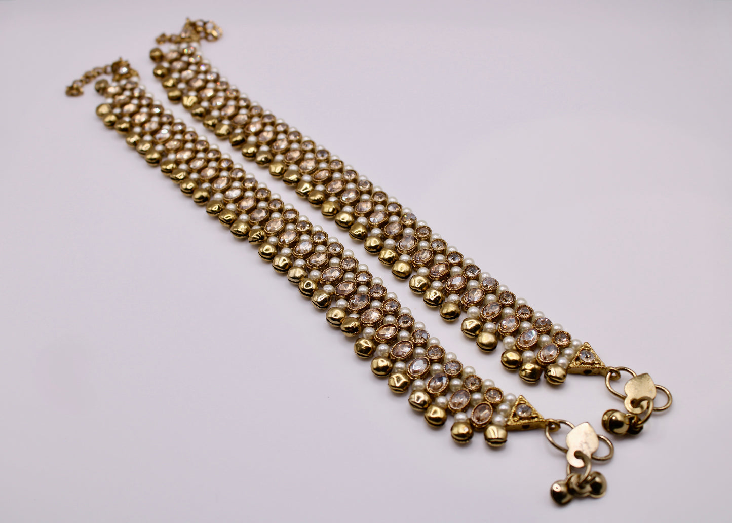 Reverse Cubic Zirconia Ghungroo Anklet - E7051