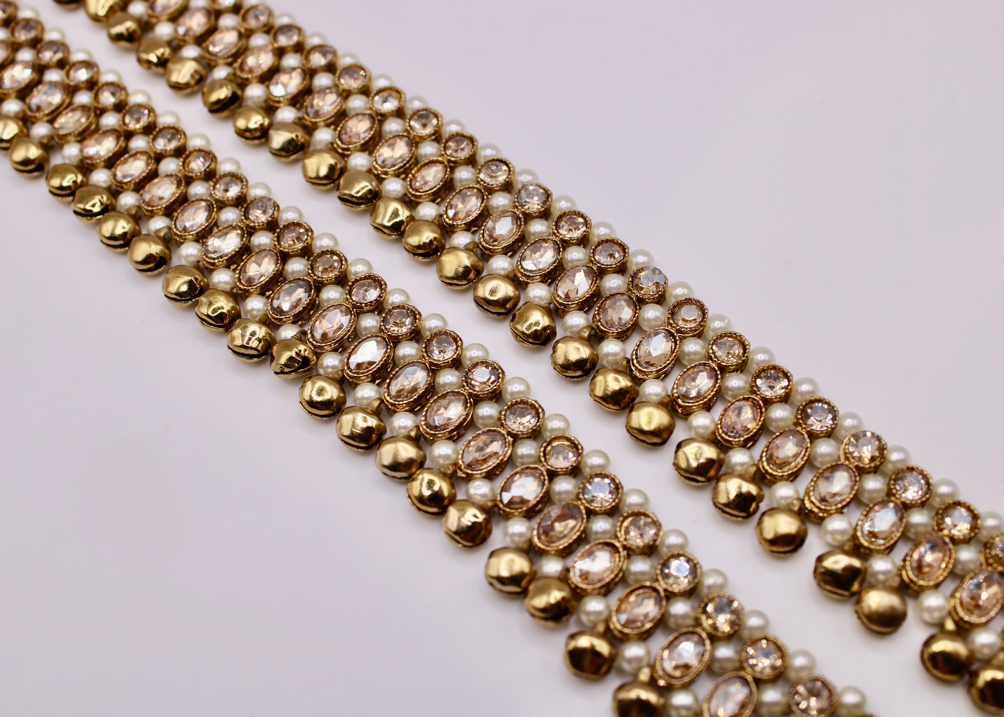 Reverse Cubic Zirconia Ghungroo Anklet - E7051