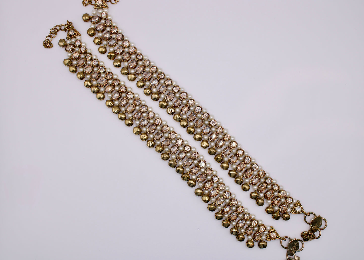 Reverse Cubic Zirconia Ghungroo Anklet - E7051