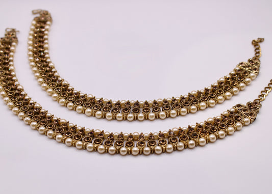 Traditional Faux Pearl Anklet - E7050