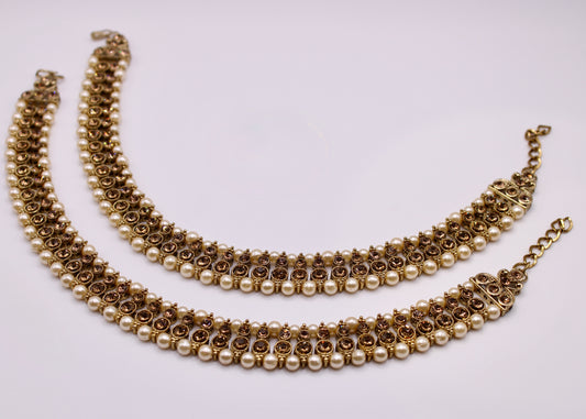 Traditional Faux Pearl Anklet - E7050
