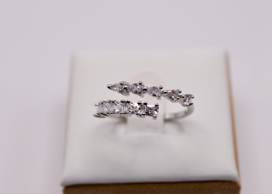 Cubic Zirconia Crossover Ring - E7047