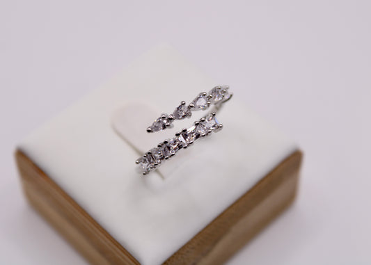 Cubic Zirconia Crossover Ring - E7047