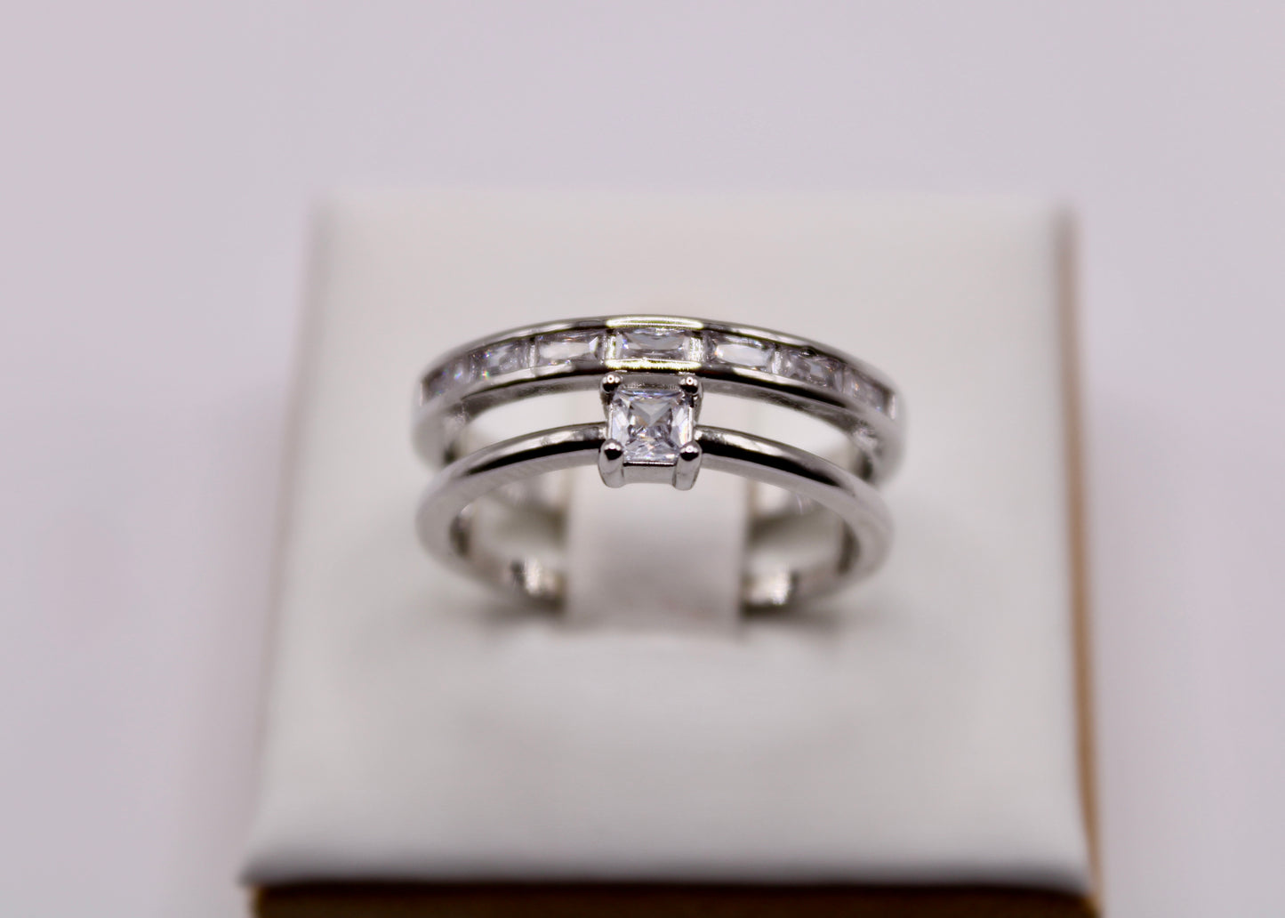 Cubic Zirconia Stacked Ring - E7045