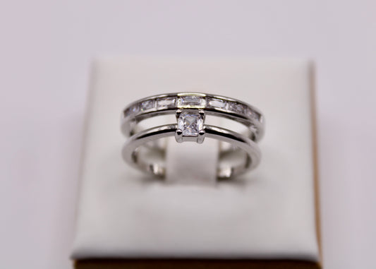 Cubic Zirconia Stacked Ring - E7045