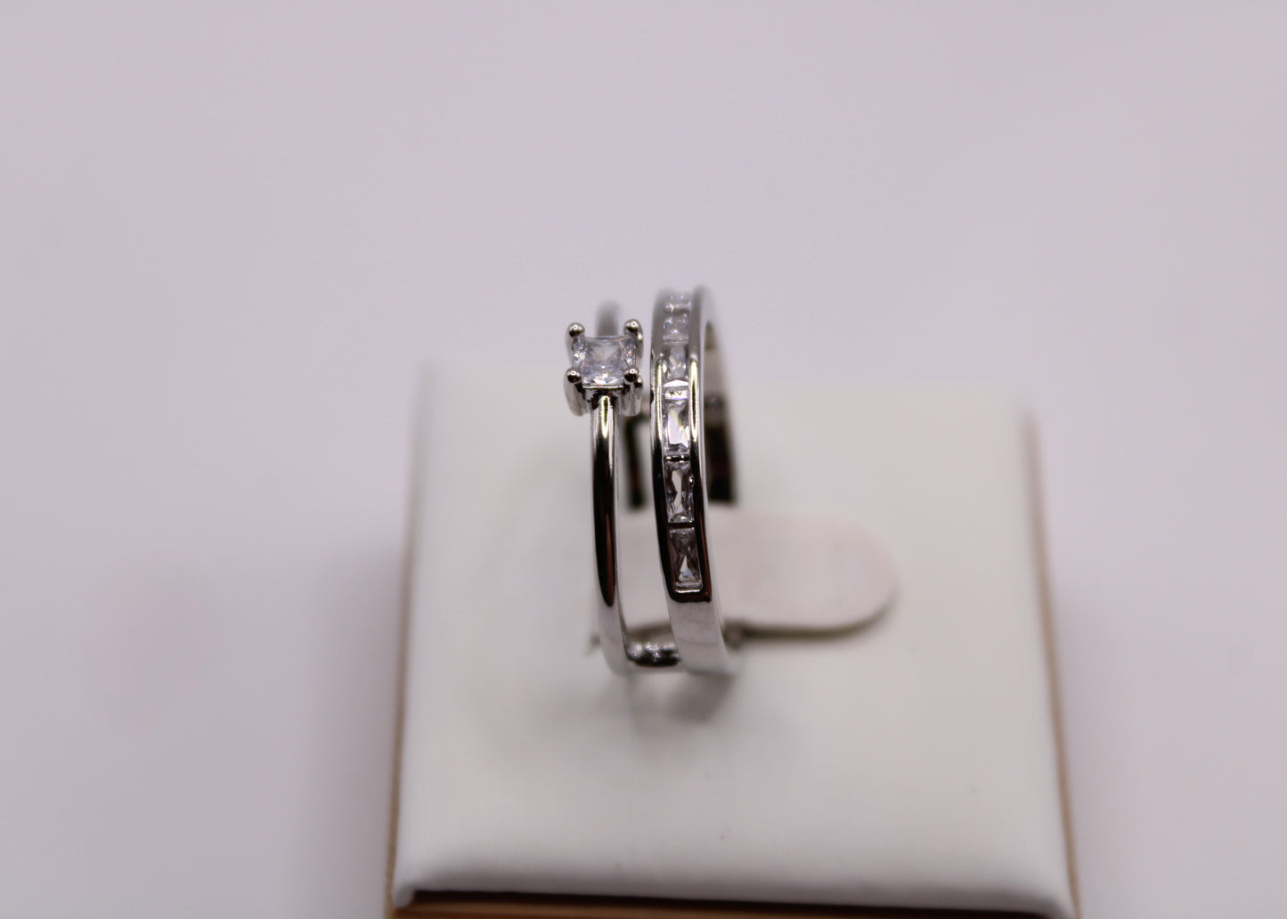 Cubic Zirconia Stacked Ring - E7045