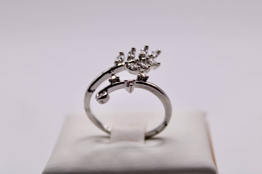 Cubic Zirconia Crossover Ring - E7042