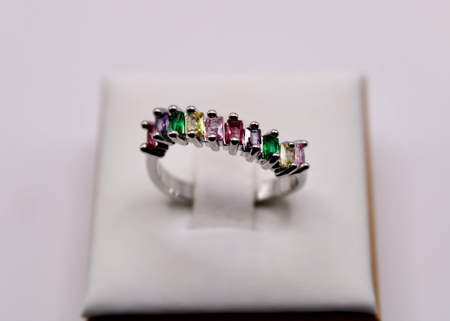 Cubic Zirconia Curved Band Ring - E7037