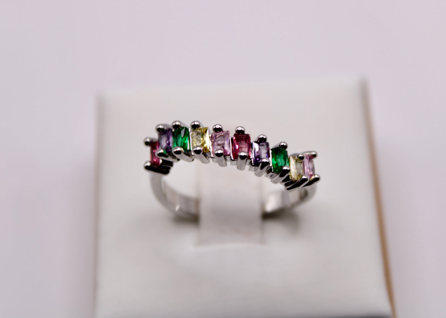 Cubic Zirconia Curved Band Ring - E7037