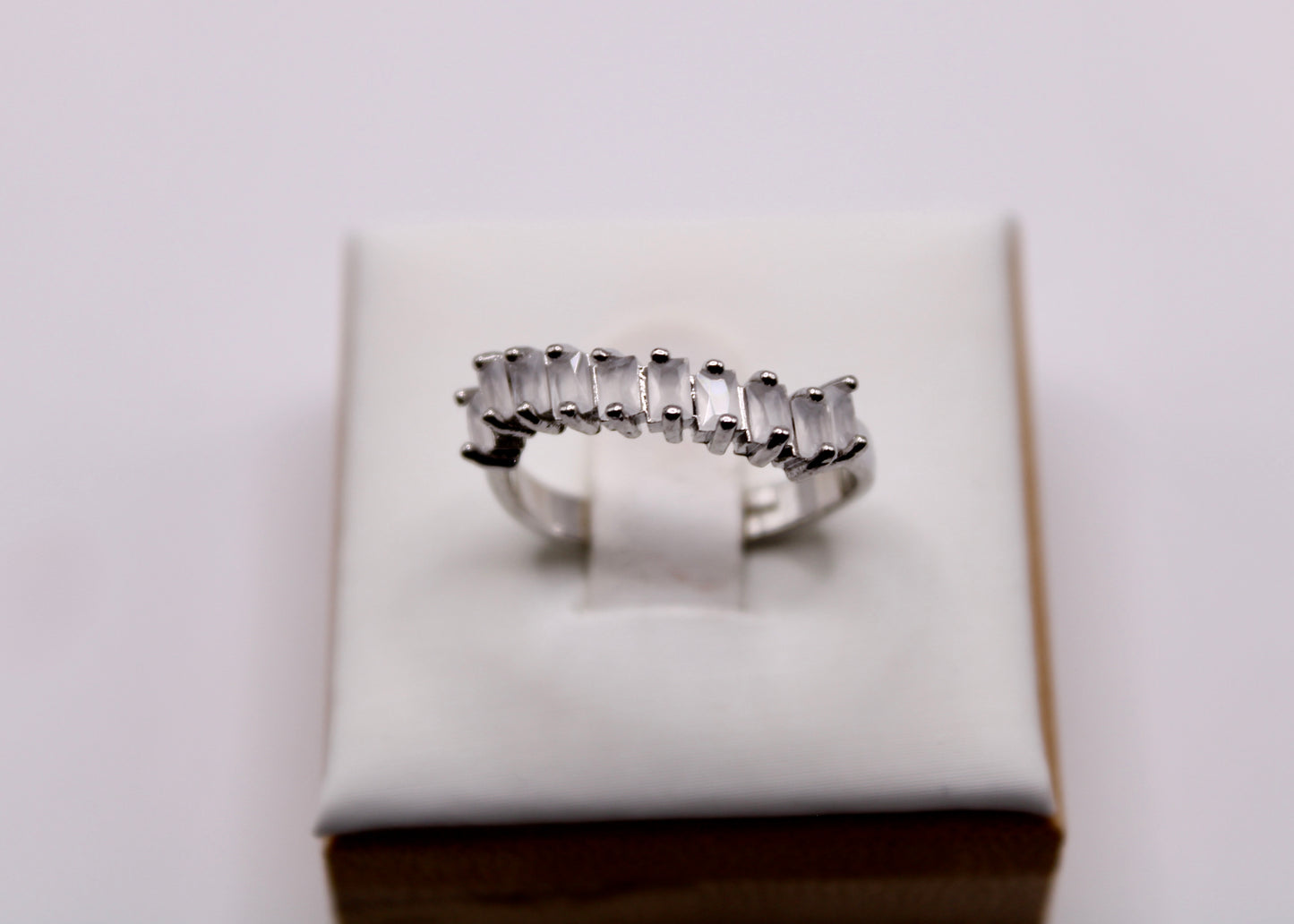 Cubic Zirconia Curved Band Ring - E7037